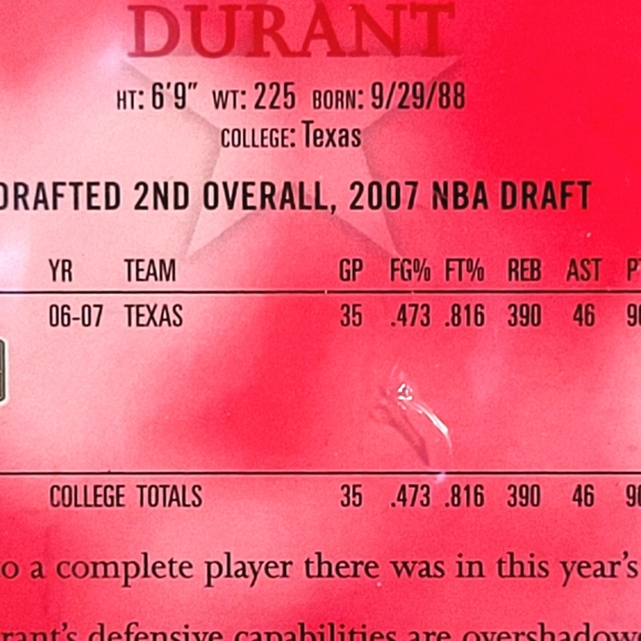 2007 Upper Deck Rookie Santa Hat Kevin Durant Seattle Supersonics BCCG 9 SP - Picture 4 of 4